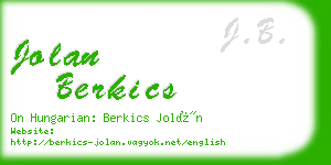 jolan berkics business card